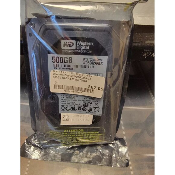 Western Digital WD5002AALX 500MB Hard Drive SATA/32MB Cache - Picture 2 of 4